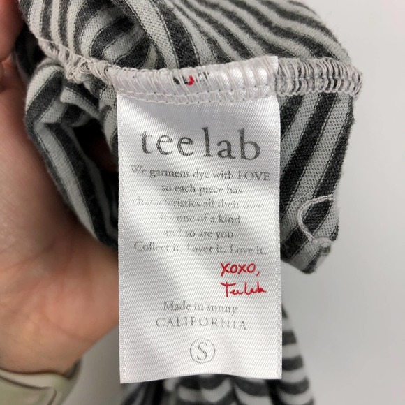 Frank & Eileen Womens Tee Lab Tshirt Top Small Grey Dime Stripe Long Sleeve NWOT - Picture 7 of 7